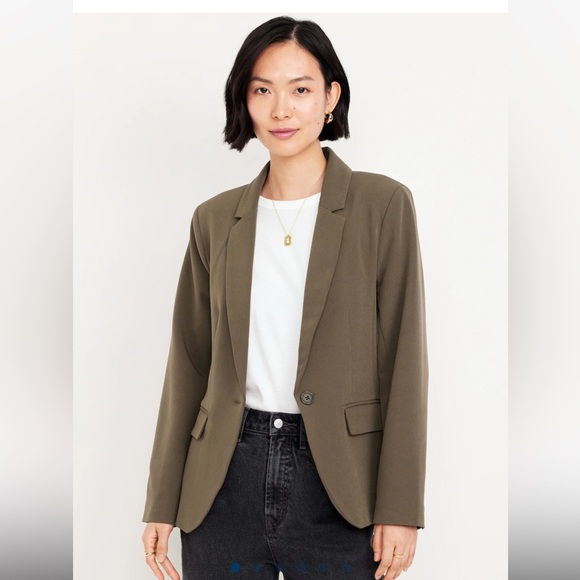 Old Navy Olive Green Taylor Fitted Suit Blazer - Picture 1 of 12